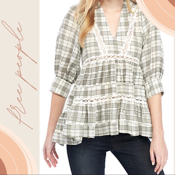 Free People plaid boho Tunic - Picture 4 of 10